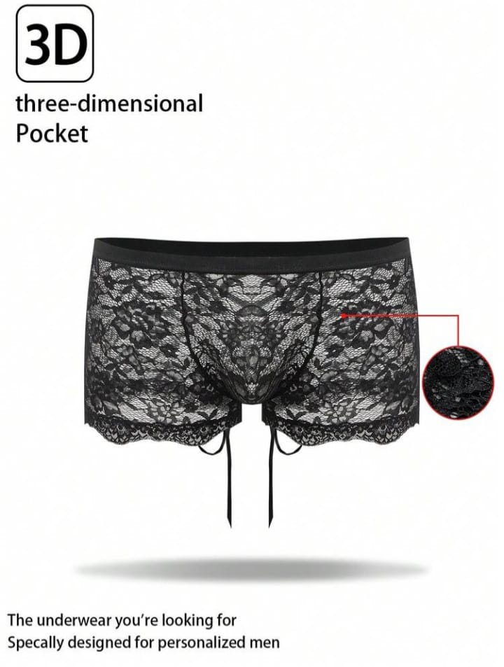 Men's Sexy Lace Low-Waist Briefs